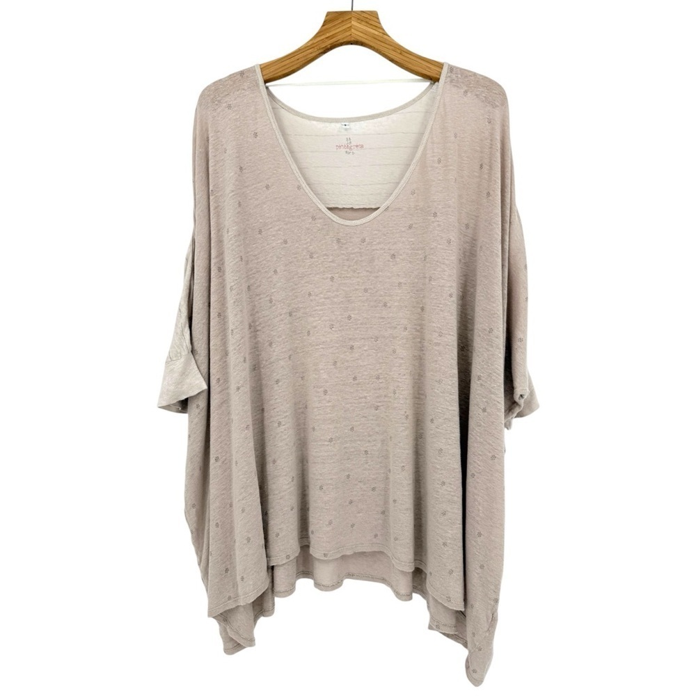 Pete & Greta by Johnny Was Oversized Linen Scoop Neck Top Lagenlook Size S
